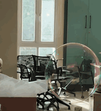 Soap bubble showing iridescence