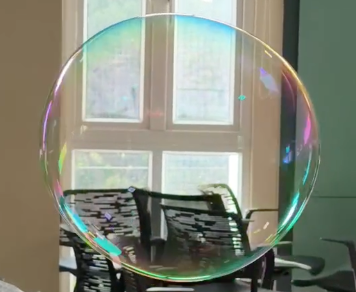 Soap bubble showing iridescence