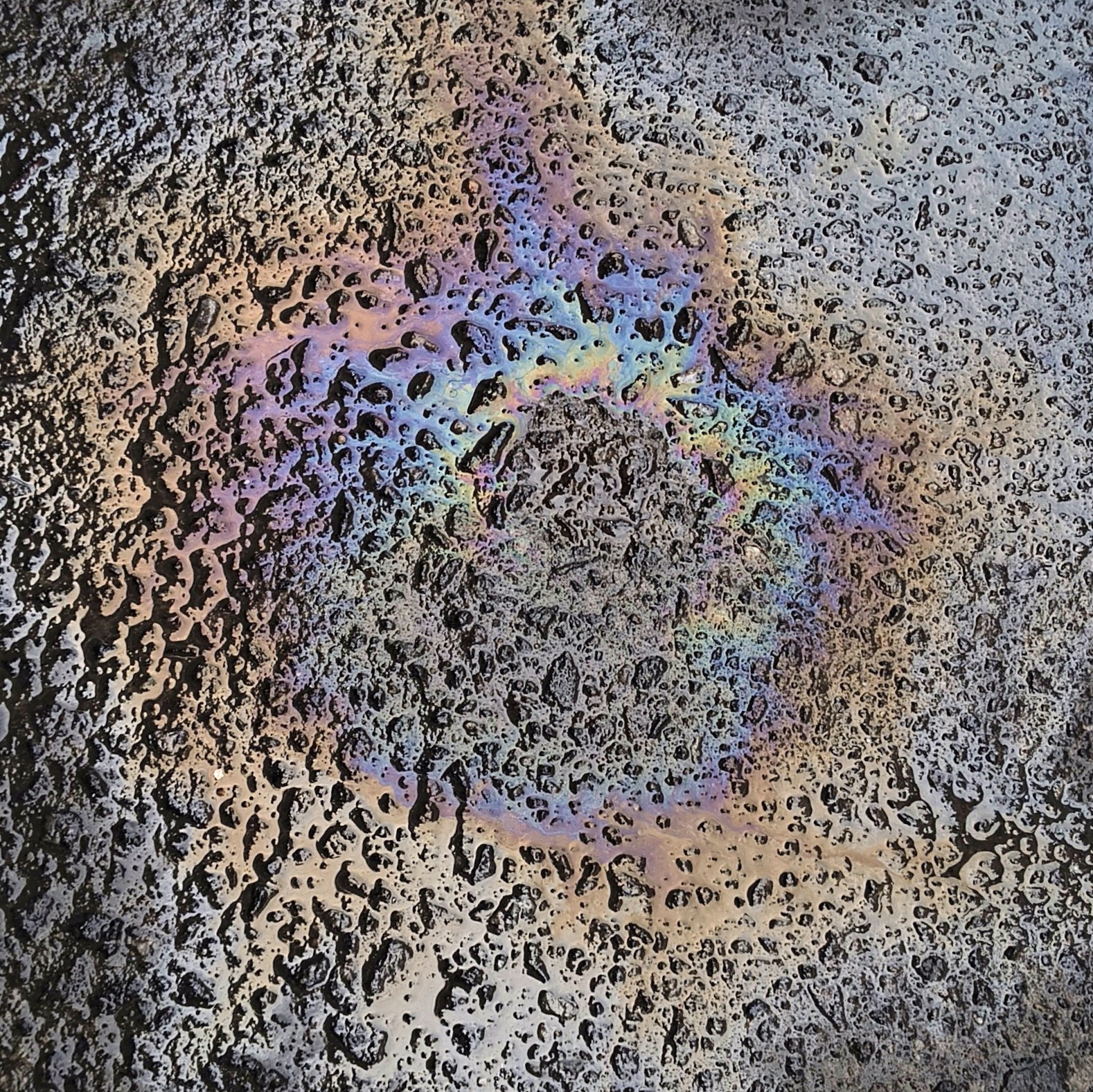 Oil on water showing iridescence